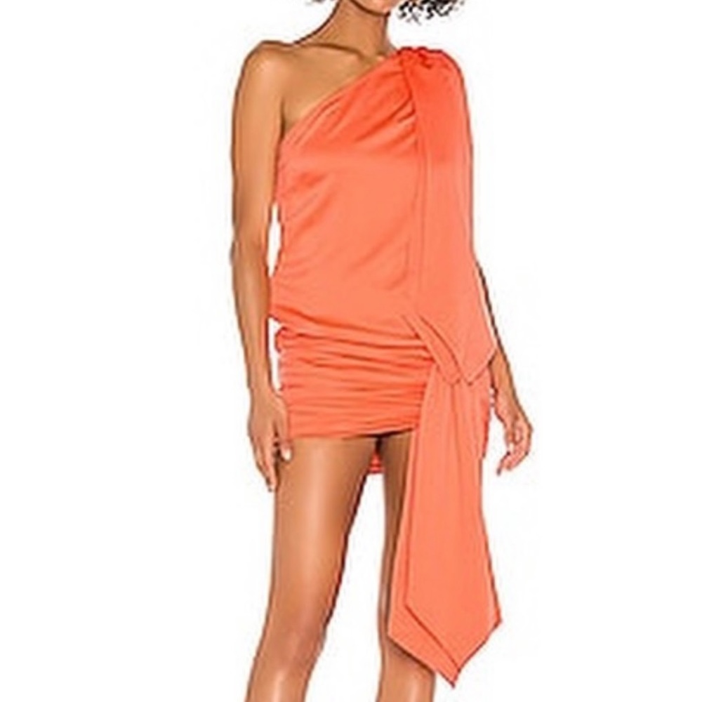 L’Academie The Damia Mini Dress in Red Coral